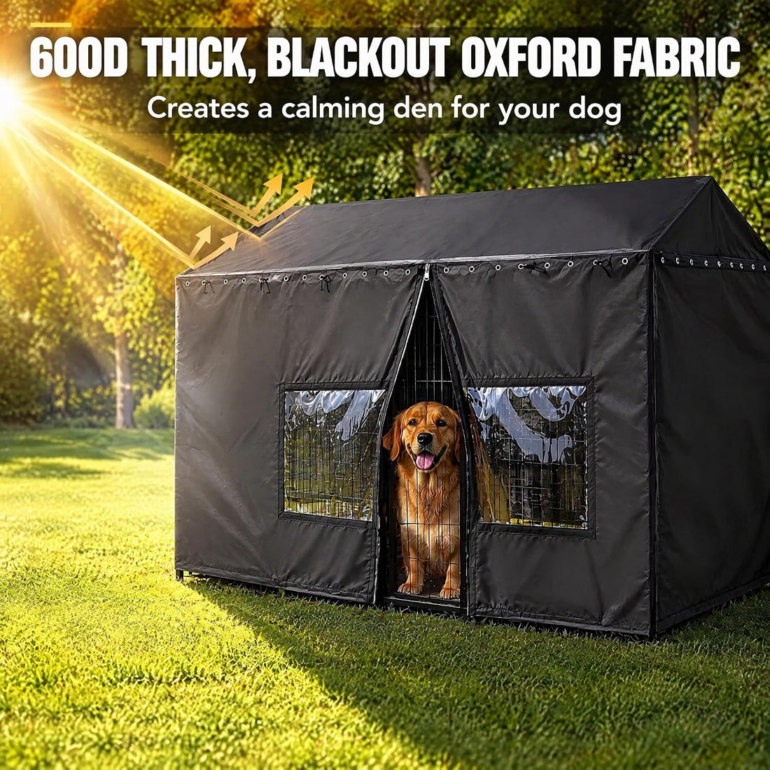 Dog Kennel Cover for 8x4x6 FT Outdoor Kennel
