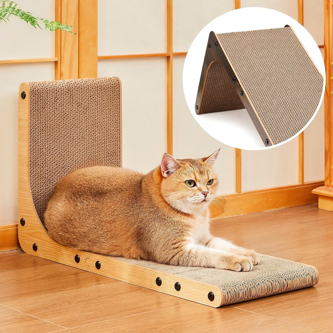 2-Pack L-Shaped Cat Scratching Board Cardboard Cat Scratcher