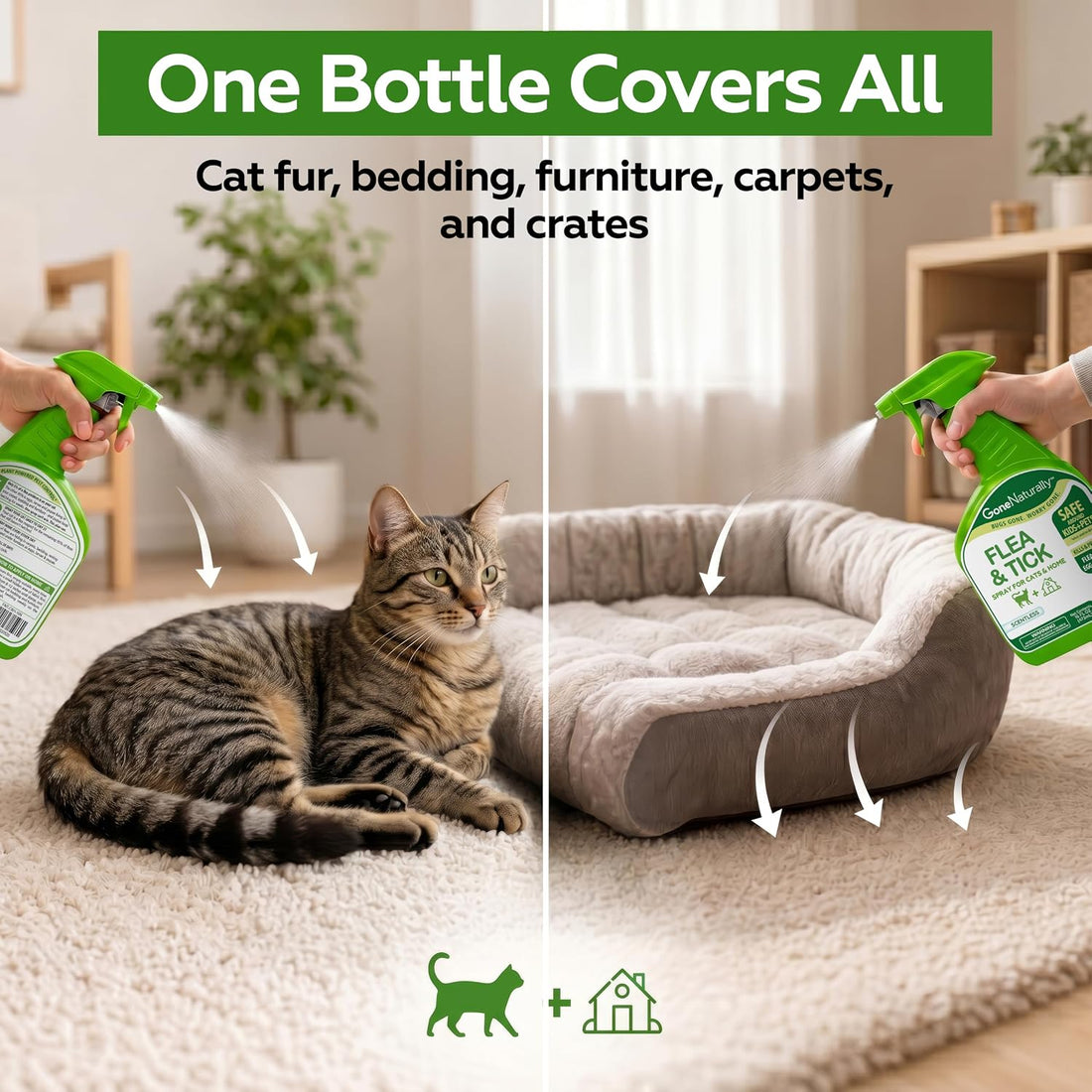 Flea and Tick Spray for Cats & Home