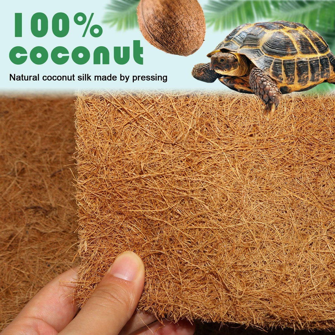 BWOGUE Reptile Carpet, 3 Pack Coconut Fiber Tortoise Carpet
