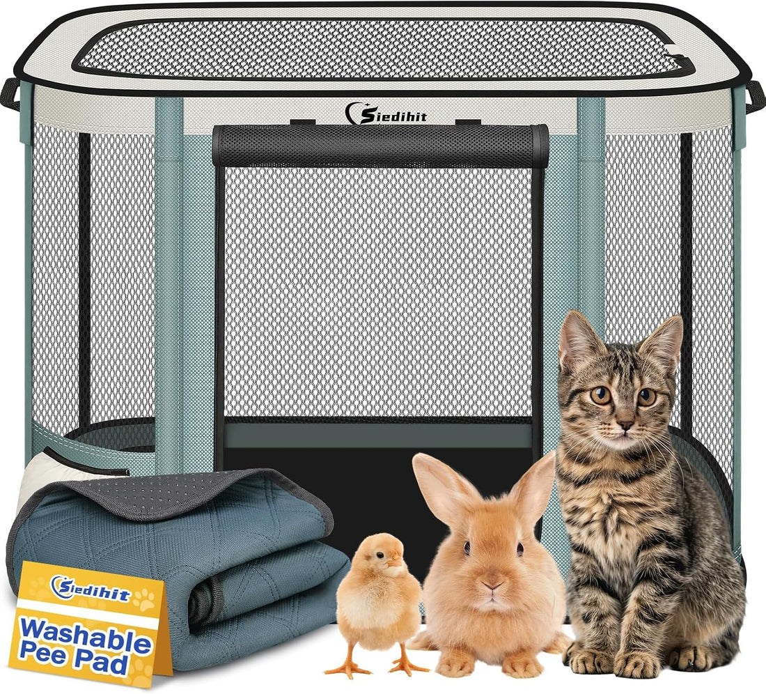 Siedihit Grey 36" Dog Playpen with Pee Pad,Cat Puppy Crate Indoor