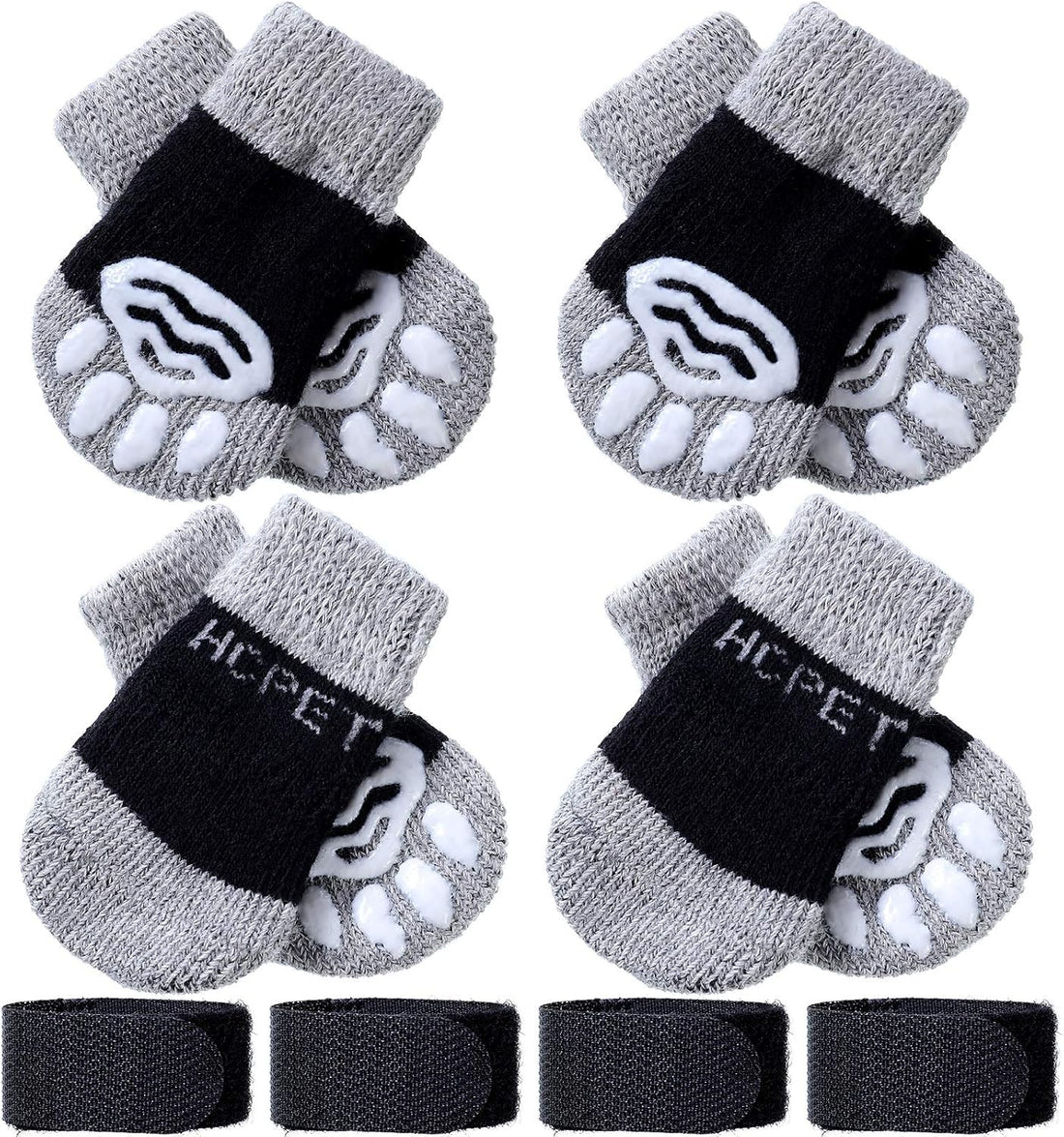 Frienda 8 Pcs Anti-Slip Dog Socks for Small Dogs and Cats