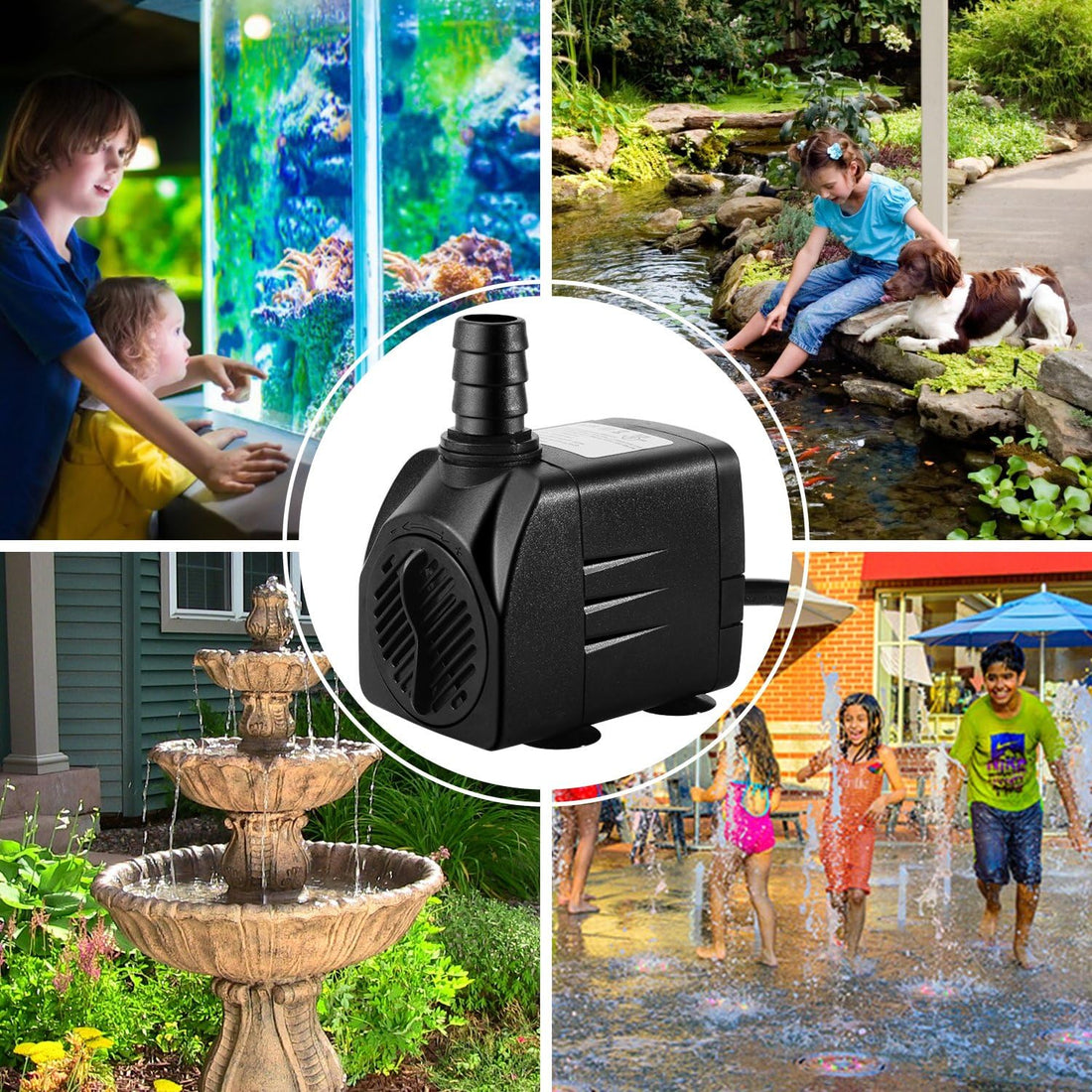 CWKJ 400GPH Submersible Fountain Water Pump for Pond Aquarium