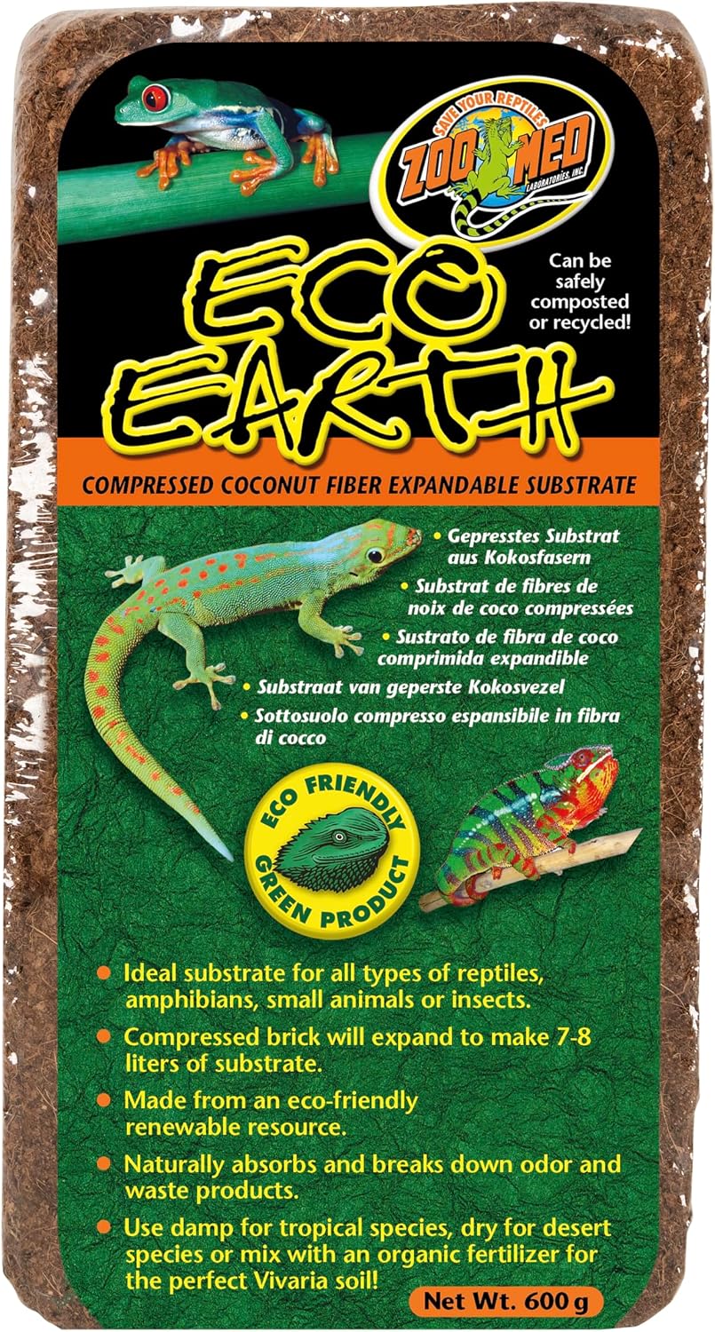 Eco Earth Compressed Coconut Fiber Substrate Single Brick, 2 Pack