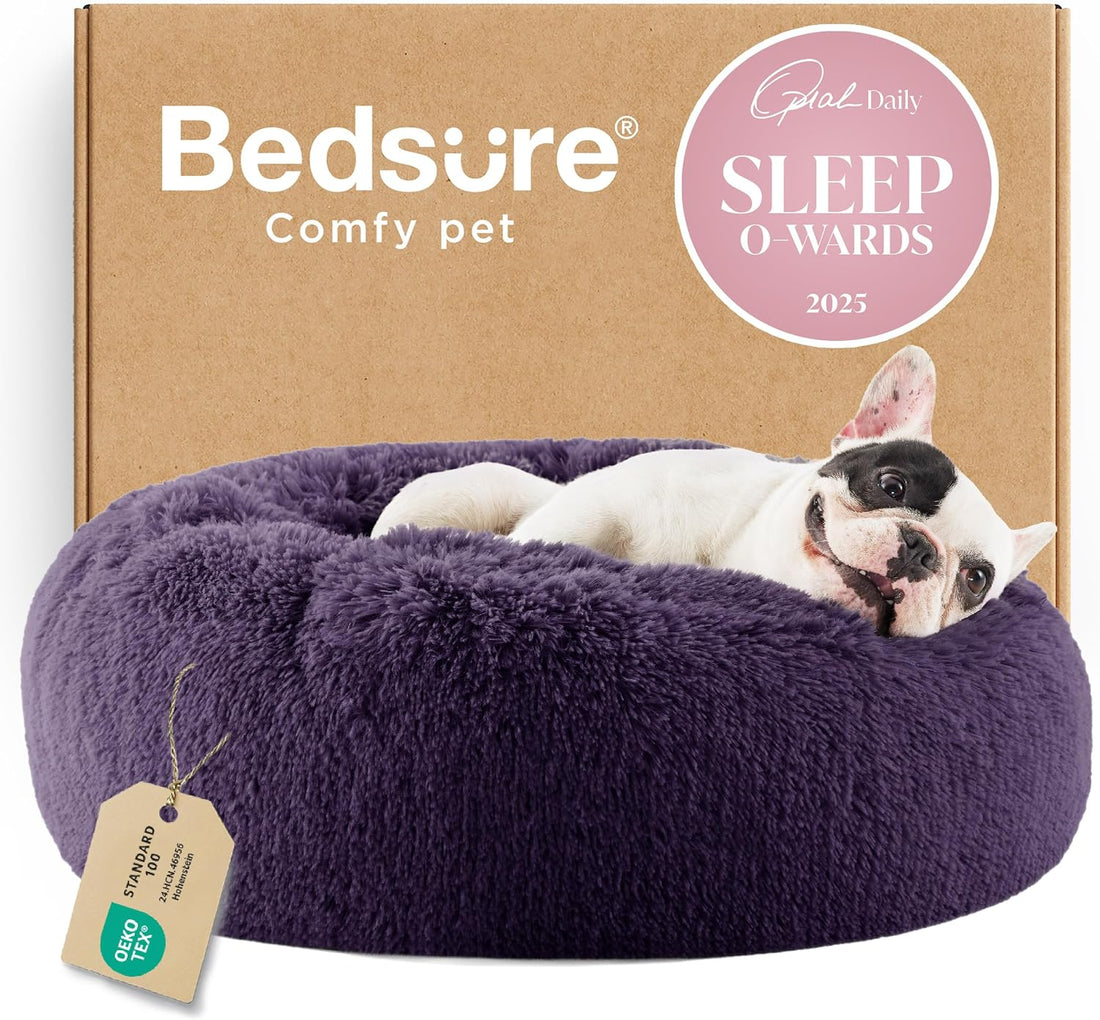 Bedsure Calming Dog Bed Medium Size Dog Donut Washable Pet Bed,30ins