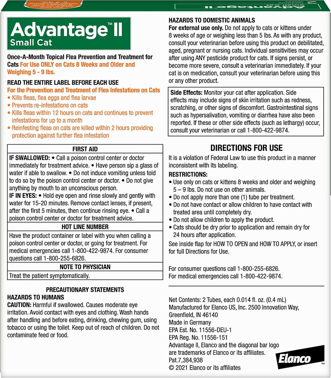 Advantage II Small Cat Vet-Recommended Flea Treatment & Prevention