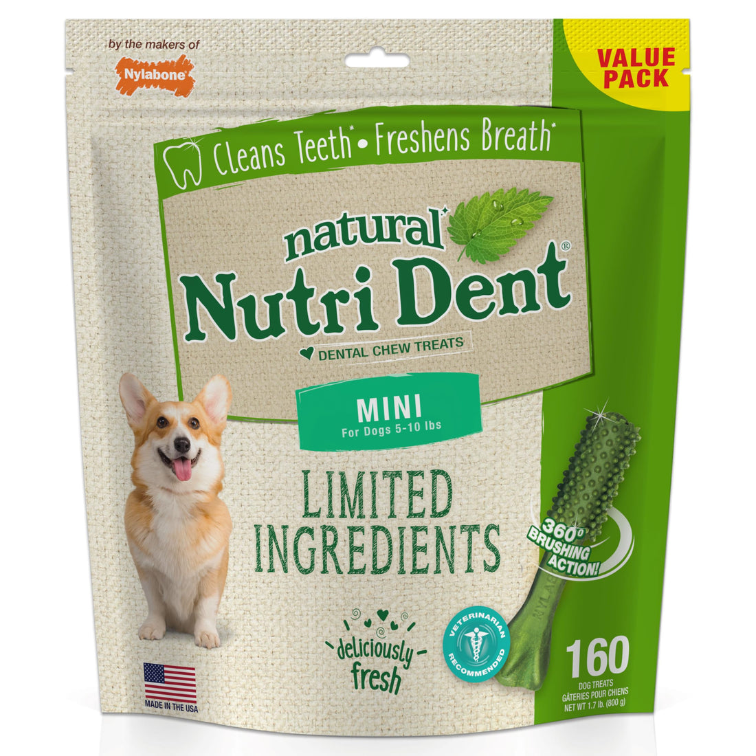 Nylabone Nutri Dent Natural Dental Chews for Dogs