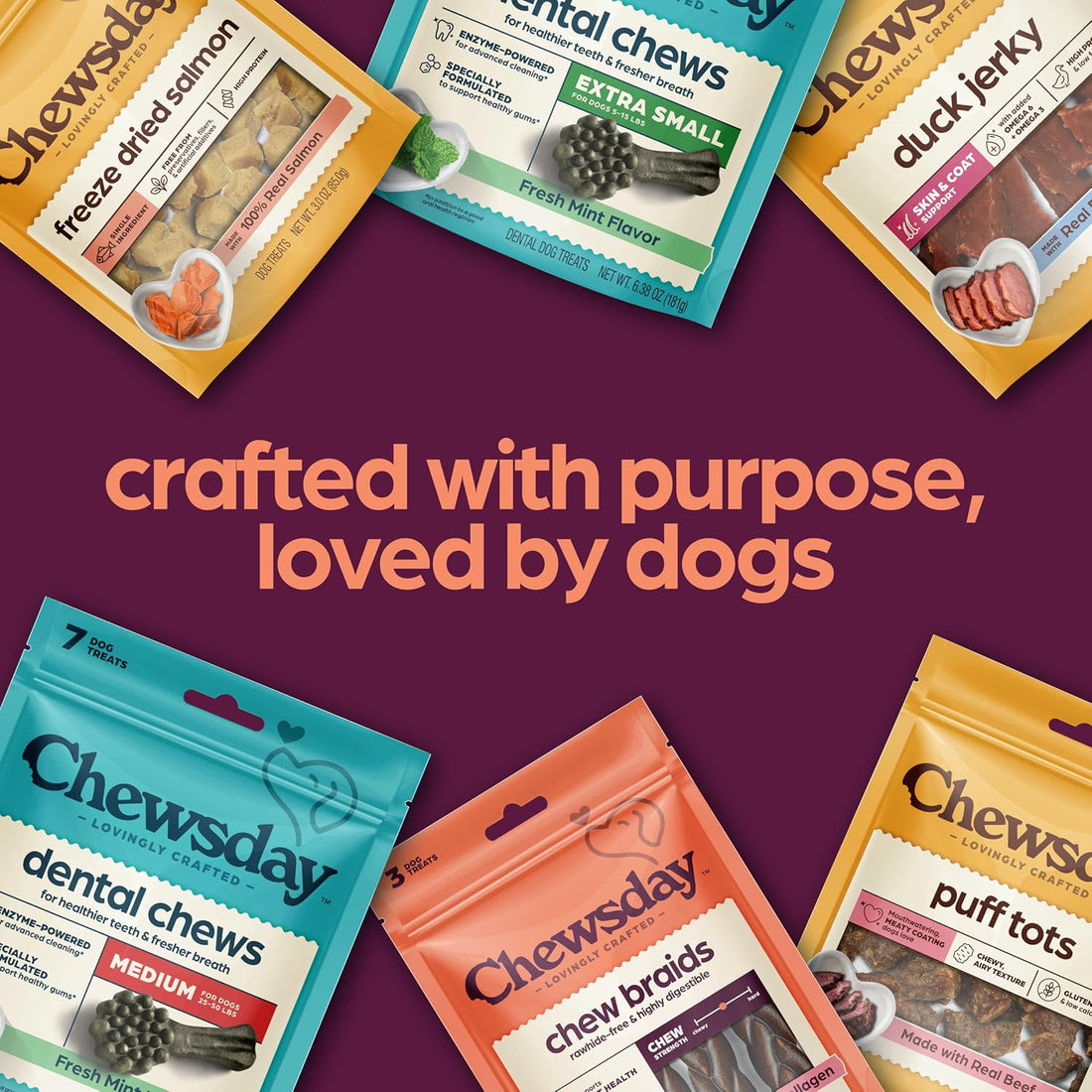 Chewsday, Dog Treats, Rawhide Free Chew Bones, 3 Count