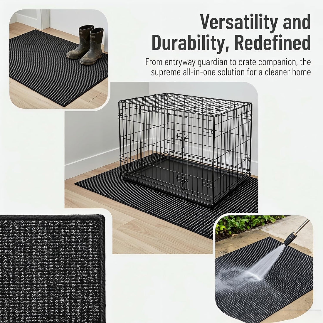 Dog Crate Mat, Thick Washable Waterproof Carpet for Dog Kennel Pad