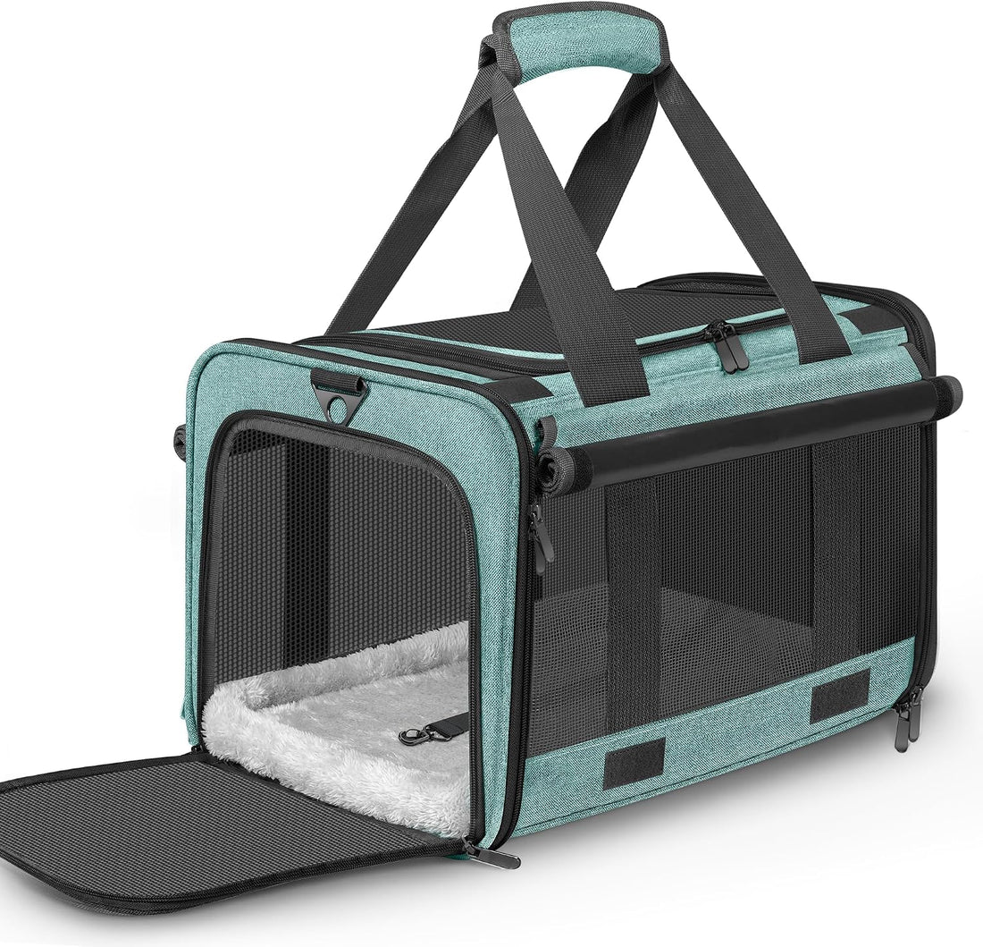 Soft Sided Cat Carrier for Anxious Pets with Privacy Roller Blinds