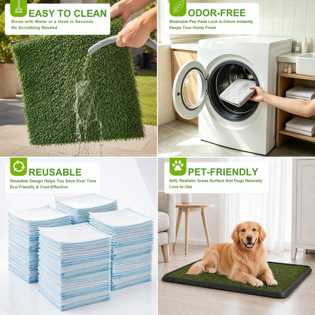 Extra Large Dog Grass Pad with Tray, 41″ x 27″ Indoor Outdoor Potty