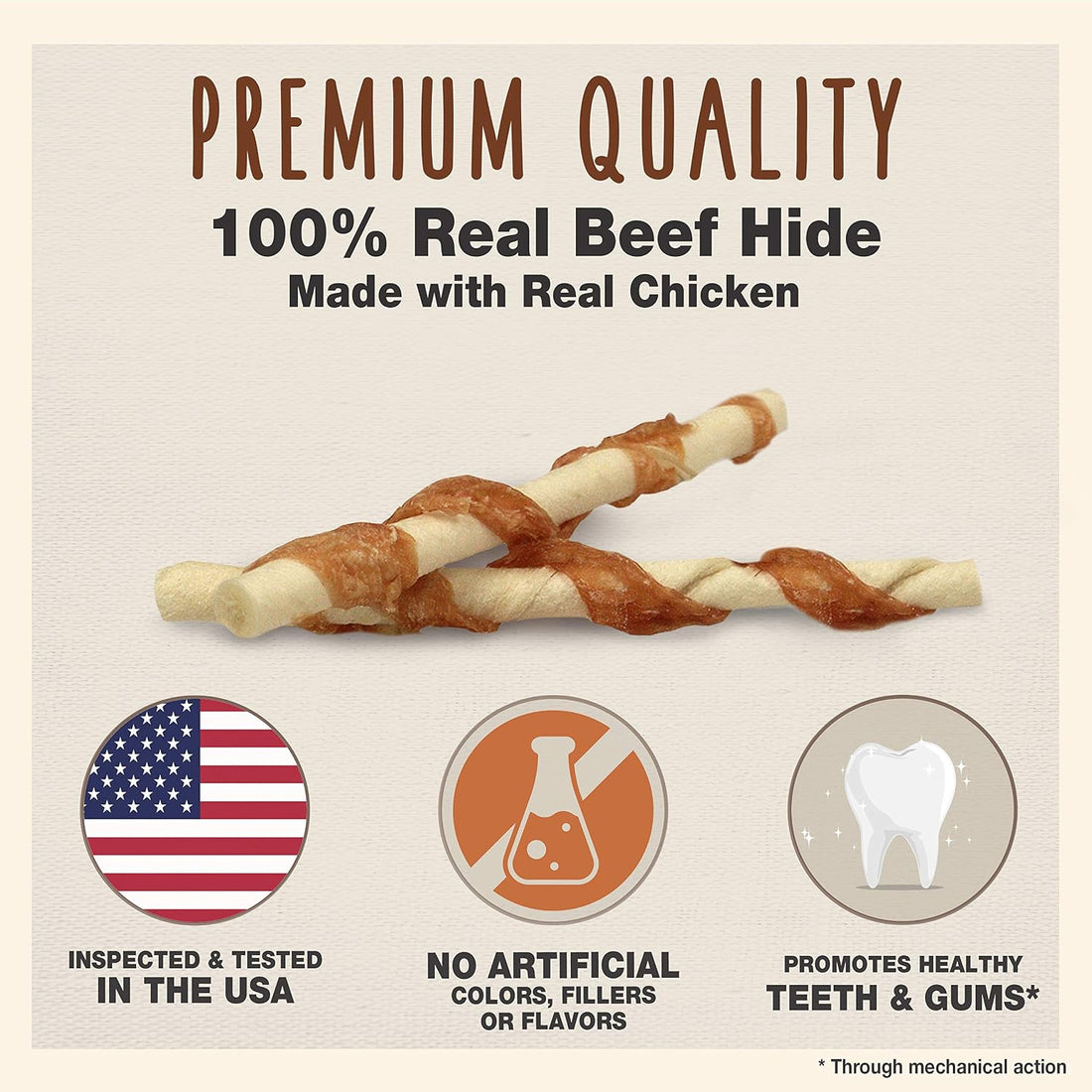 Cadet Gourmet 5-Inch Beef Hide Twist Chew Sticks