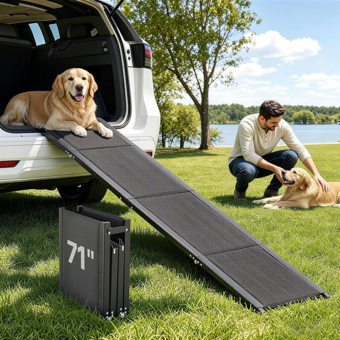 VEVOR Dog Ramp for Cars, 71" L x 17" W