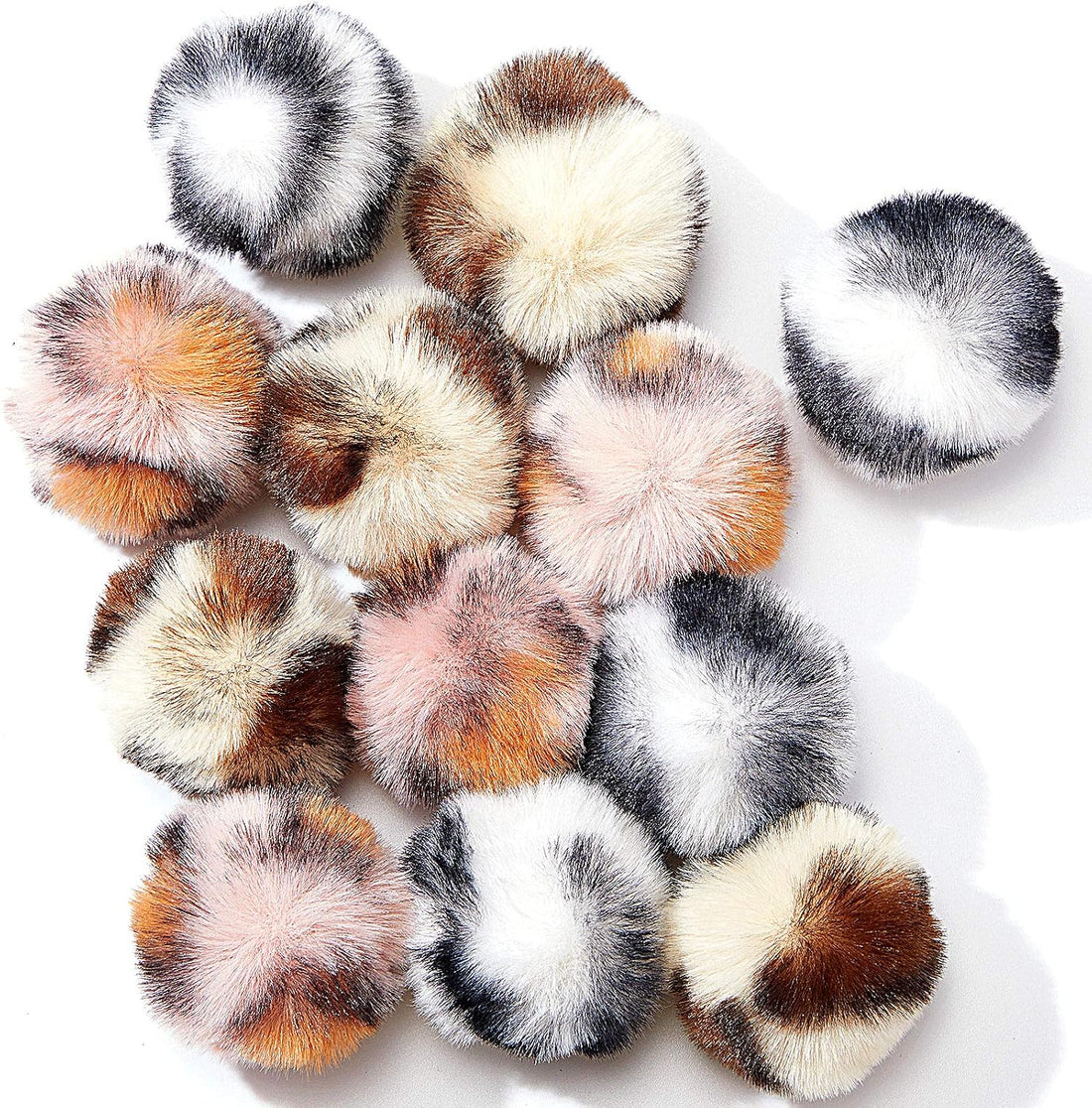 Weewooday 12 Pcs Large Fuzzy Cat Pom Pom Balls Plush Toys