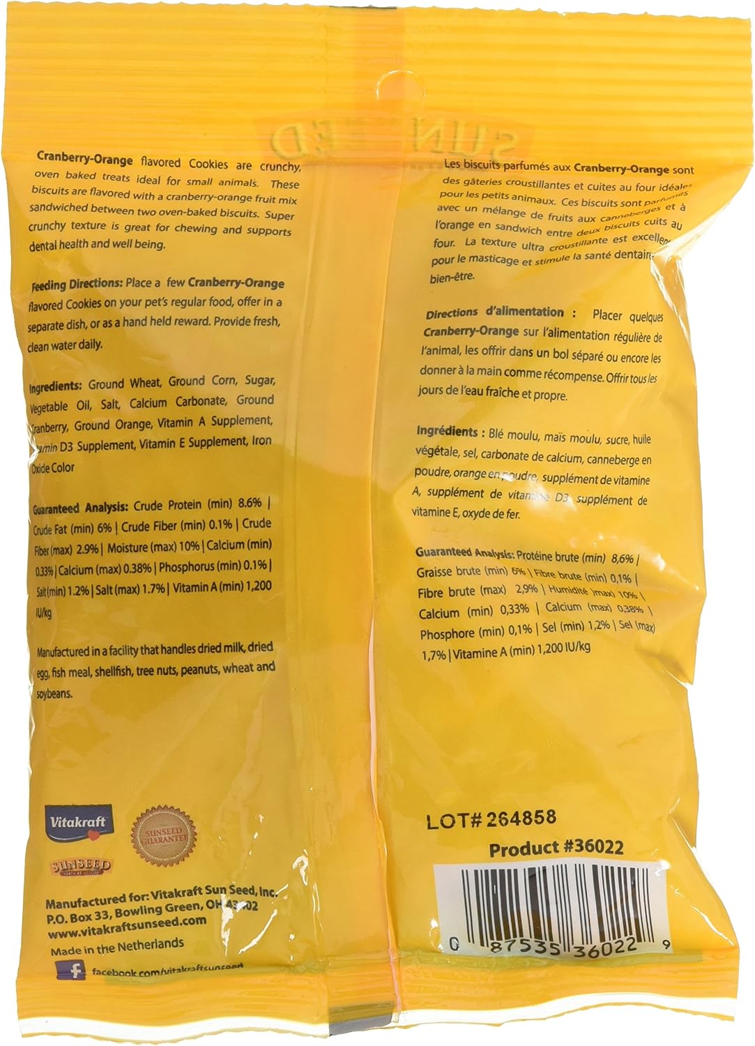 Sunseed Company 36022 Cranberry-Orange Animalovens Small Animal Treat