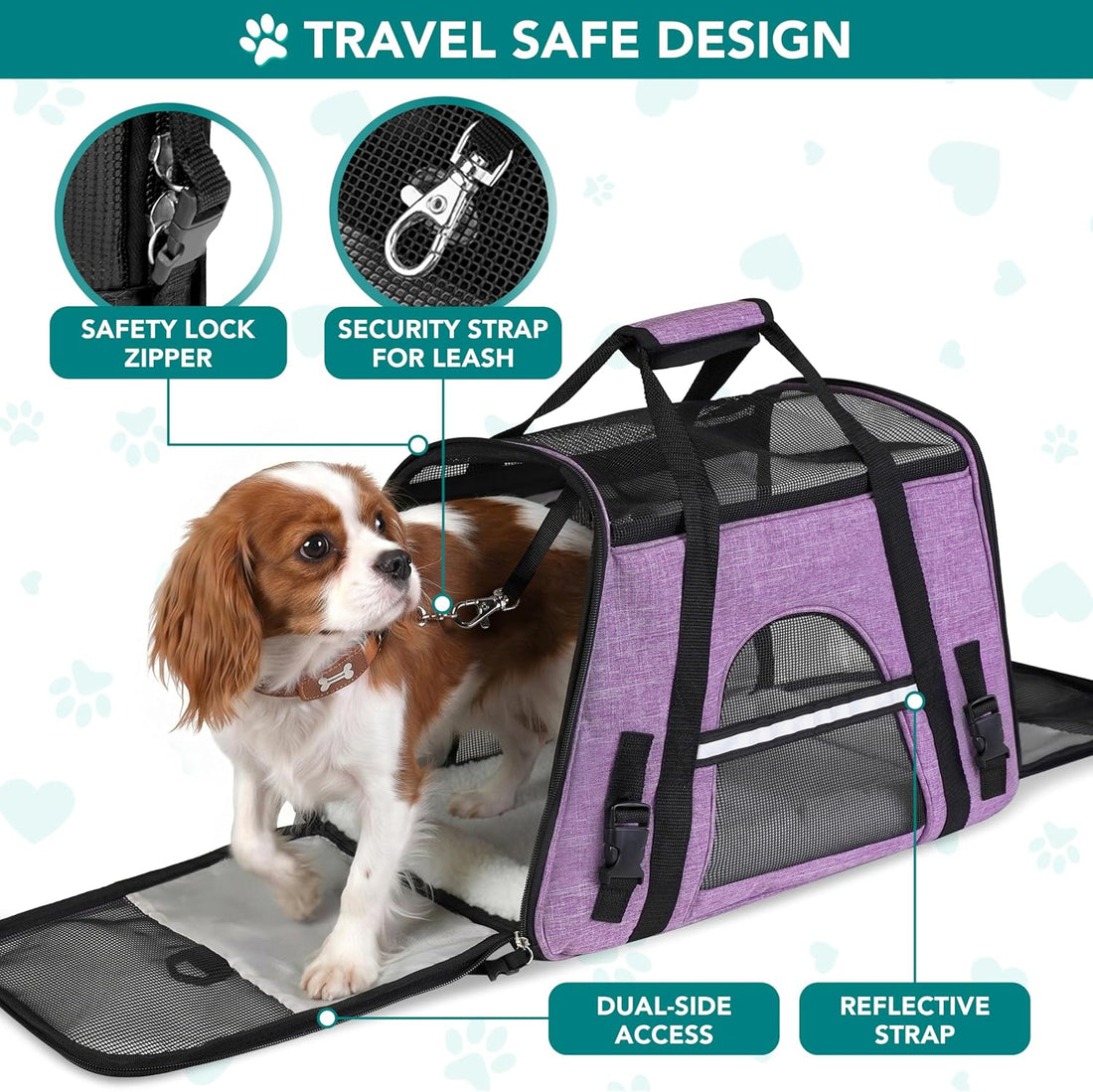PetAmi Airline Approved Pet Carrier Cats & Small Dogs, Small
