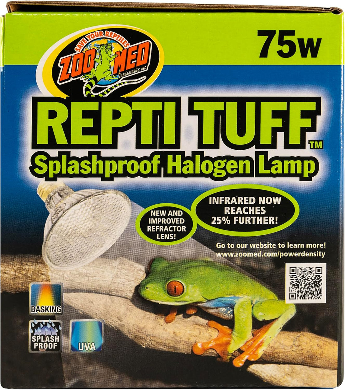 Zoo Med Turtle Tuff Splashproof Halogen Lamp 75 Watts