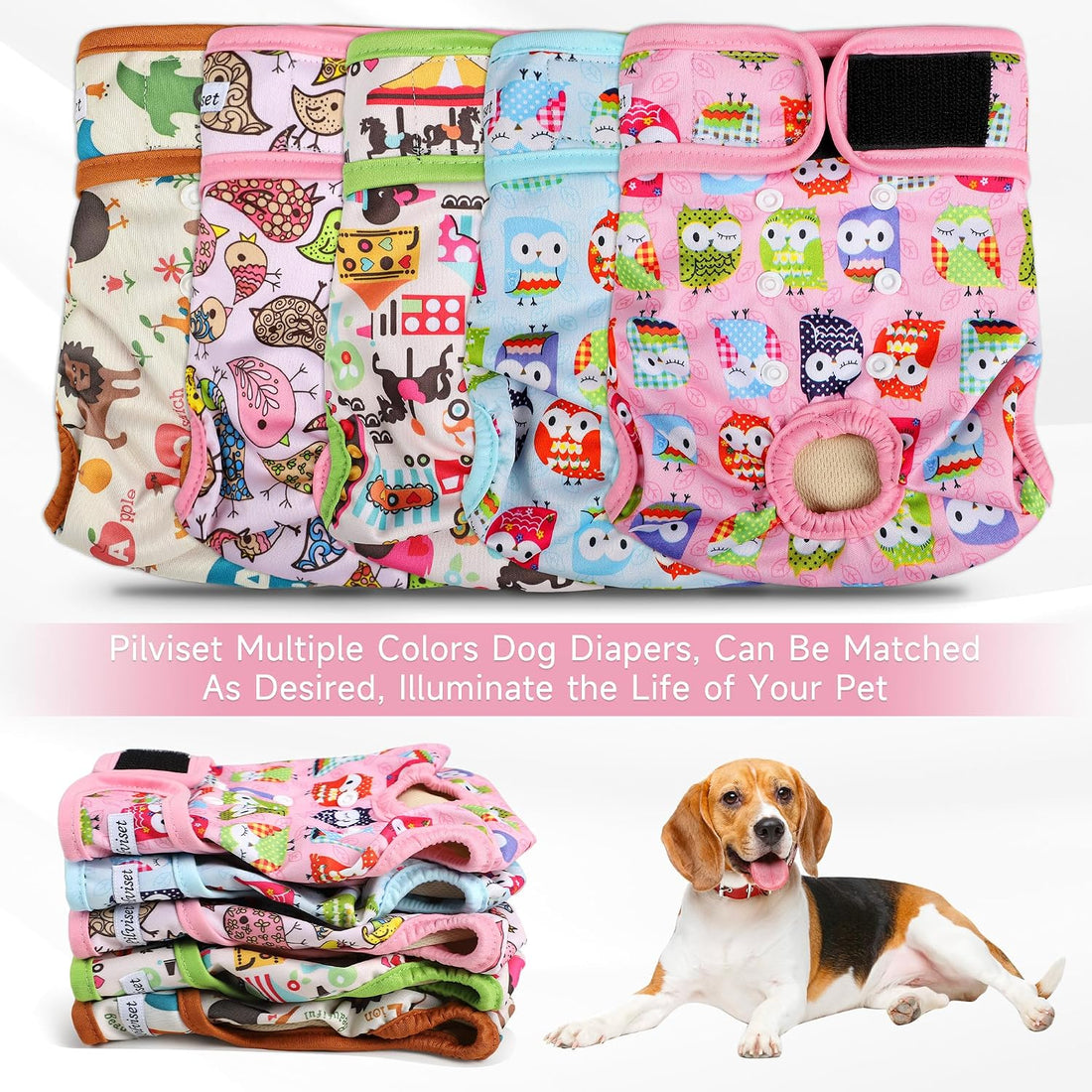 Dog Diapers Female 5pcs,Reusable Dog Doggie Puppy Doggy Diapers Female