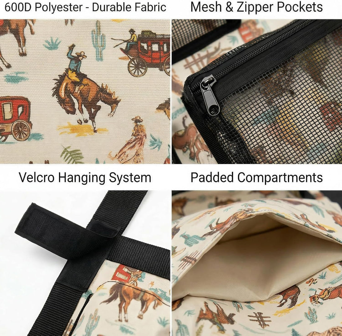 Horse Trailer Organizer & Grooming Bag, Heavy Duty Hanging Door Caddy