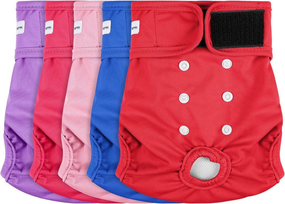 5 Pack Reusable Diapers for Doggie