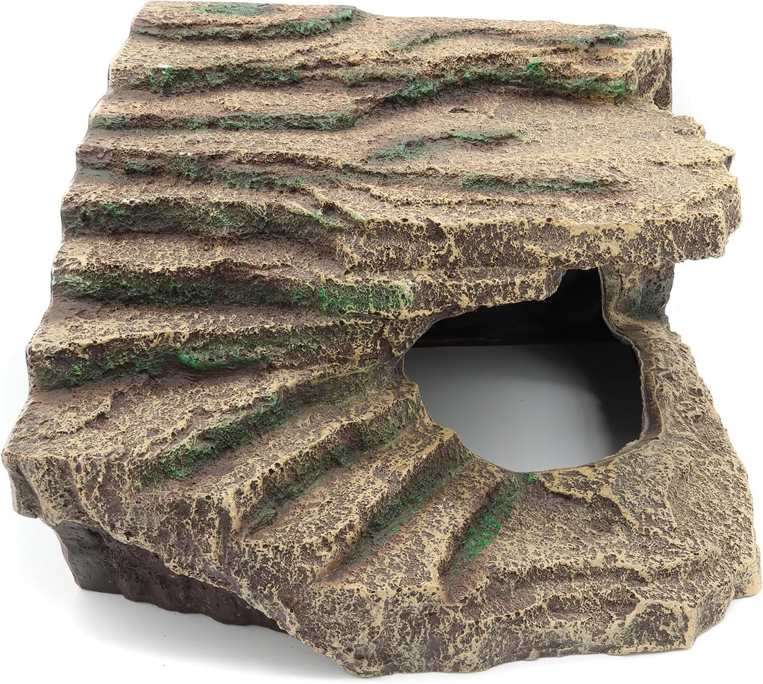 Resin Reptile Hideouts Cave Habitat Decor, B- Extra Large