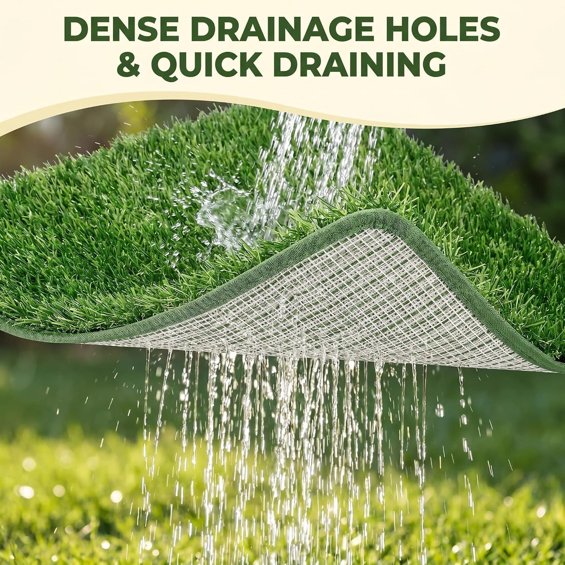 Dog Grass Pad with Tray, Utral Fast Drainage, 2 Washable Grass Pads