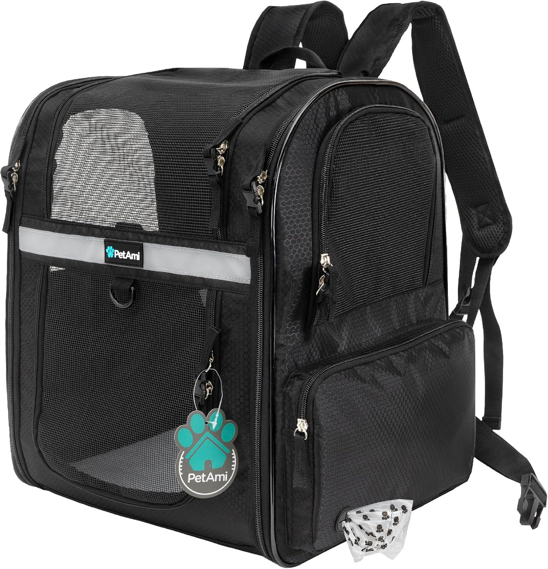 PetAmi Dog Backpack Carrier for Cats, 4-Way Entry Ventilated, 18 lbs