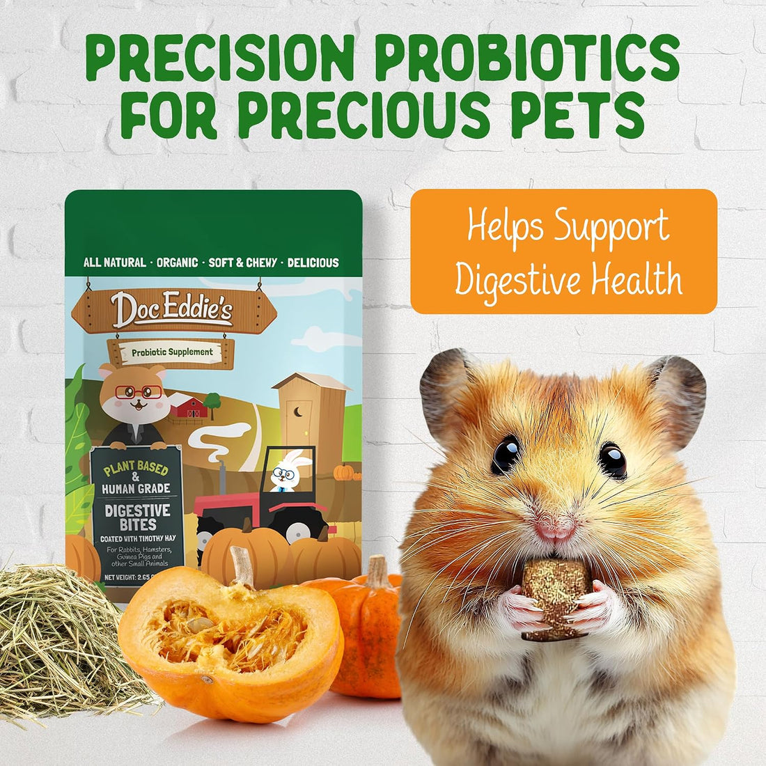 DOC EDDIE'S Digestive Bites - Plant-Based Small Animal Treats