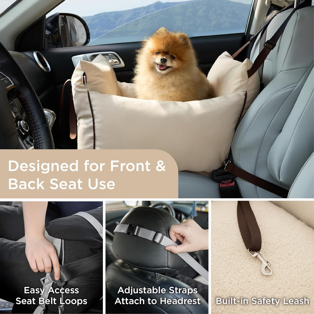 Lesure Small Dog Car Seat for Small Dogs