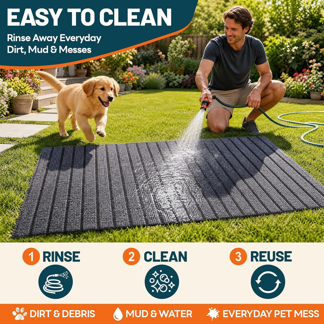 31.5 x 47 inches Dog Crate Mat — Waterproof, Non-Slip Dog Crate Mat