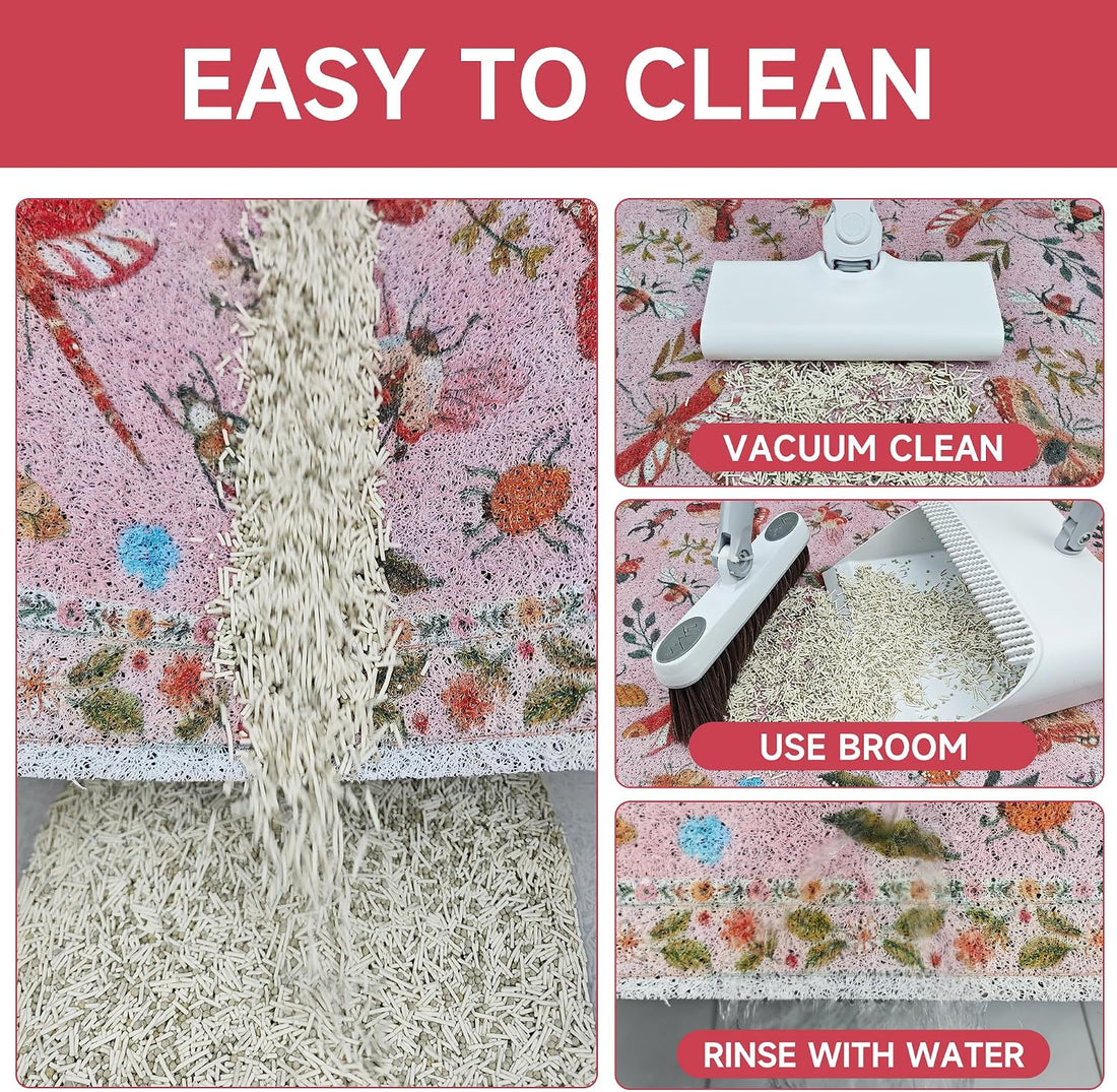 Cat Litter Mat, 24" x 16" Litter Mat, Traps 100% Cat Litter