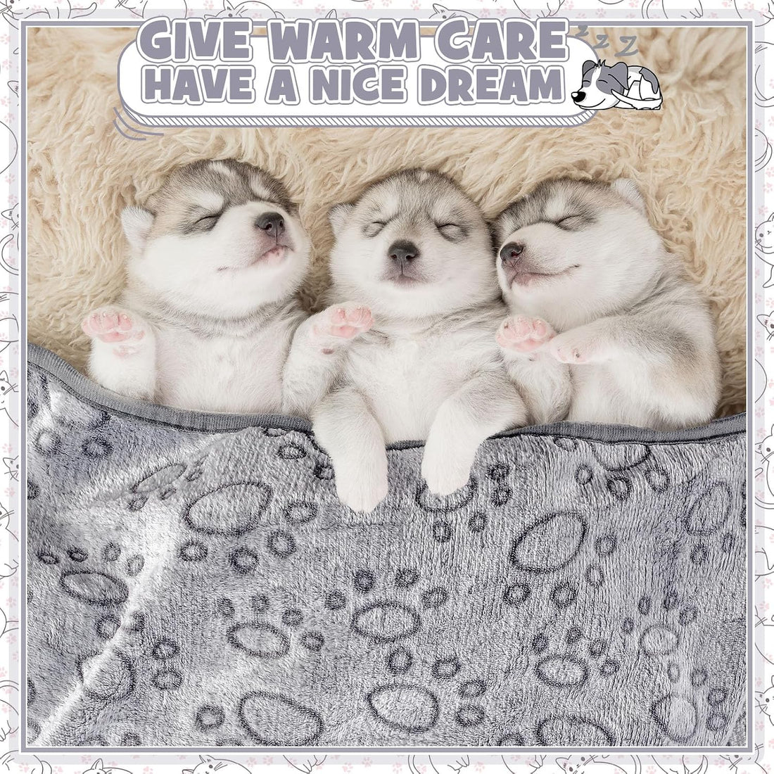 Tegeme 12 Pcs Puppy Blanket for Litter Dog Cat
