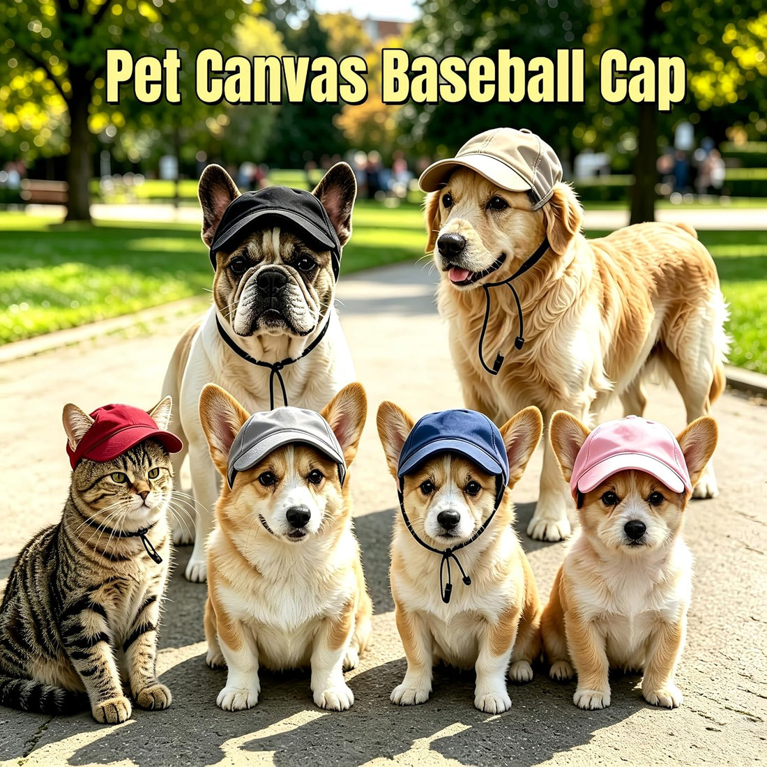 Dog Baseball Sun Hat, Breathable Cotton Canvas Pet Visor Hat