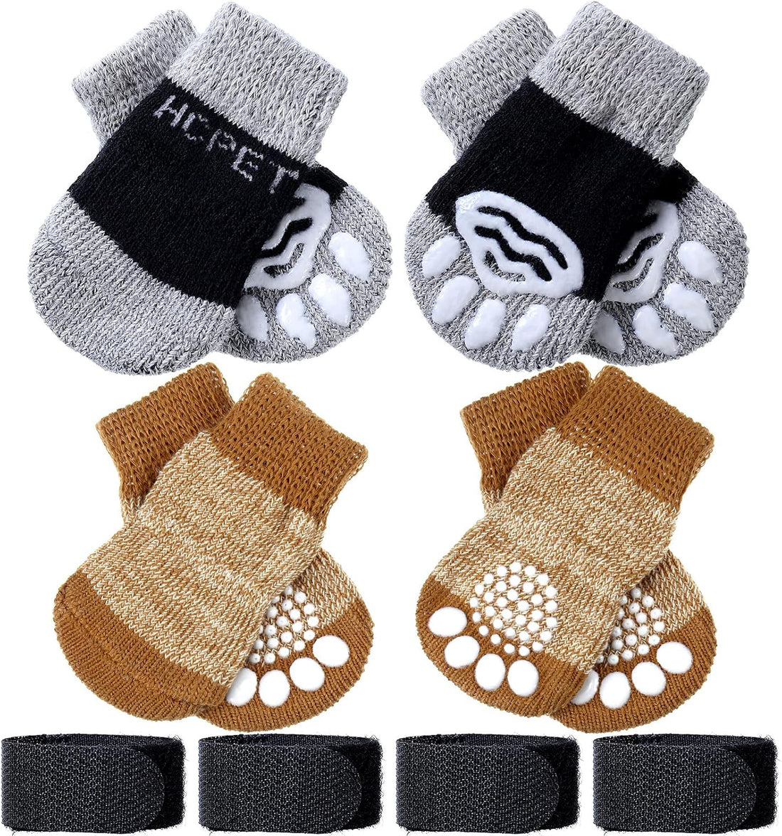Frienda 8 Pcs Anti-Slip Dog Socks for Small Dogs and Cats
