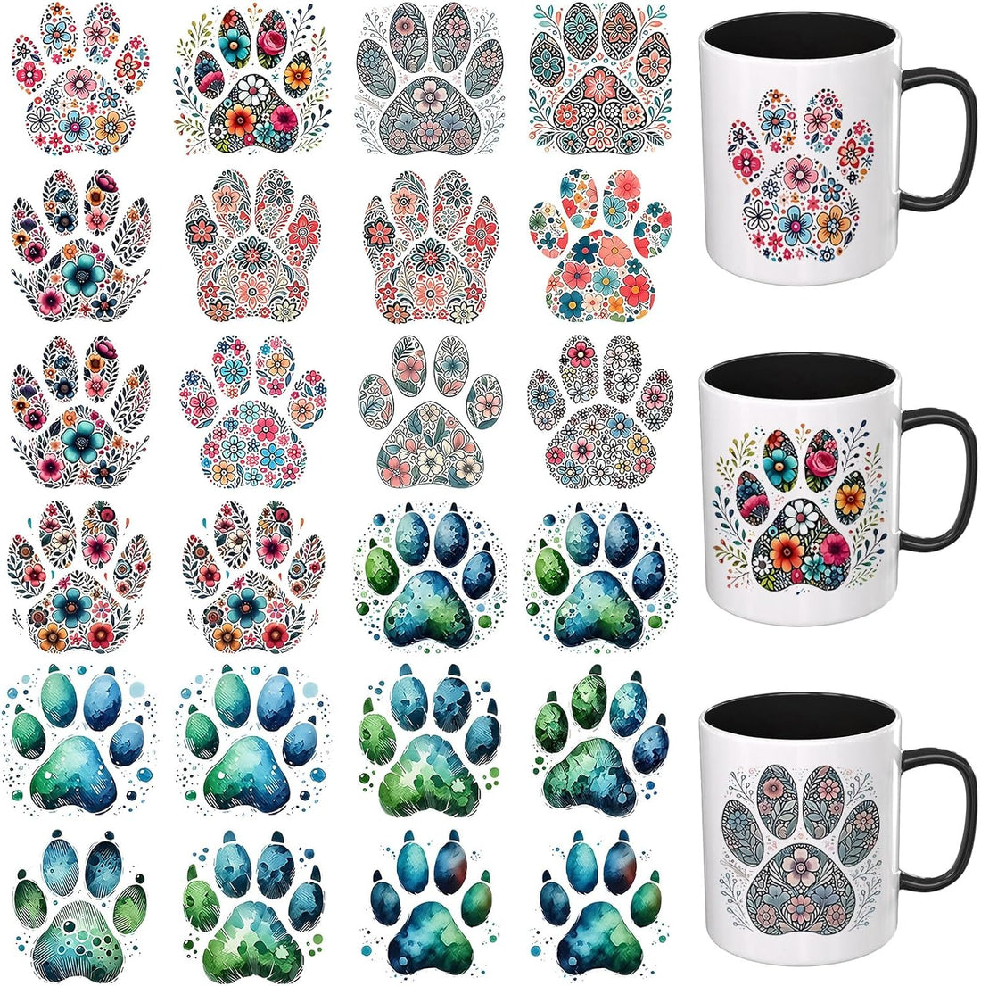 24PCS Christmas Reindeer UV DTF Cup Wrap