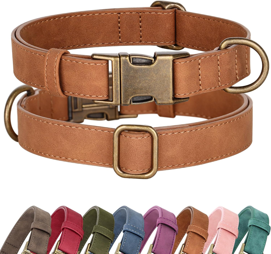 Didog Soft PU Leather Dog Collar for Large Dogs