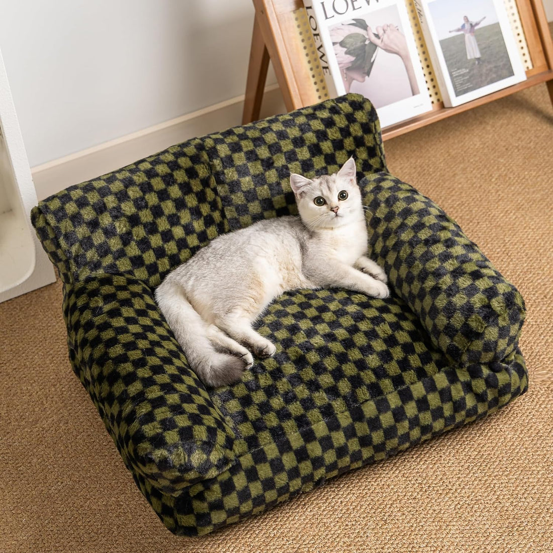 Faux Fur Cat & Dog Sofa Cat Couch Mini Cat Bed Indoor Human Style Pet