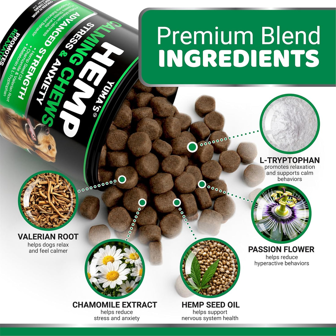 Advanced Calming Chews for Dogs - Hemp Dog Calming Chews