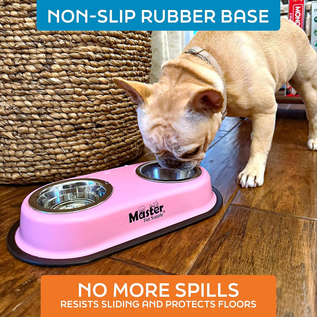 Master Pet Supply Double Dog Bowls Set with Elevated Base