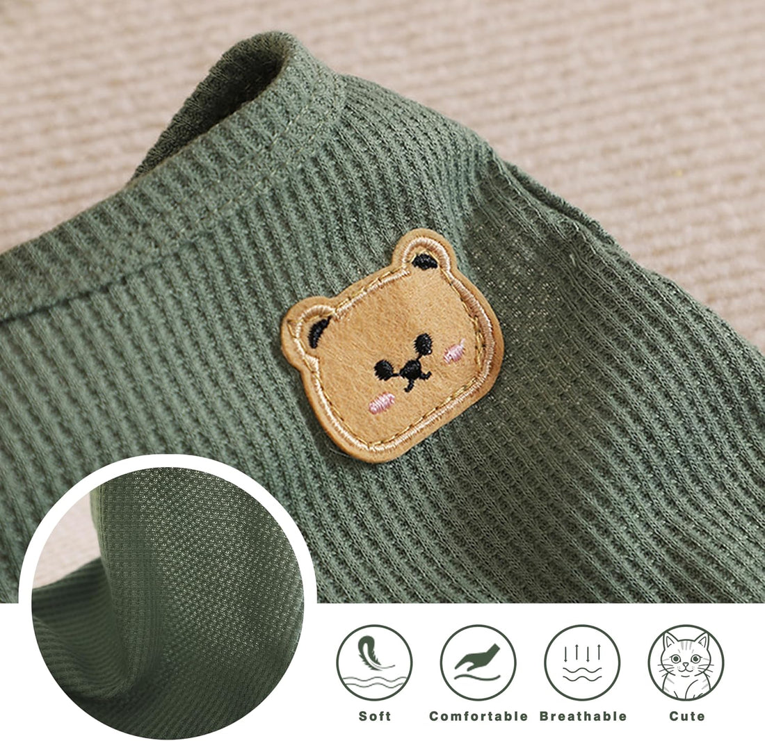 MAQILO Waffle Knit Cat & Dog T Shirt for Small Dogs