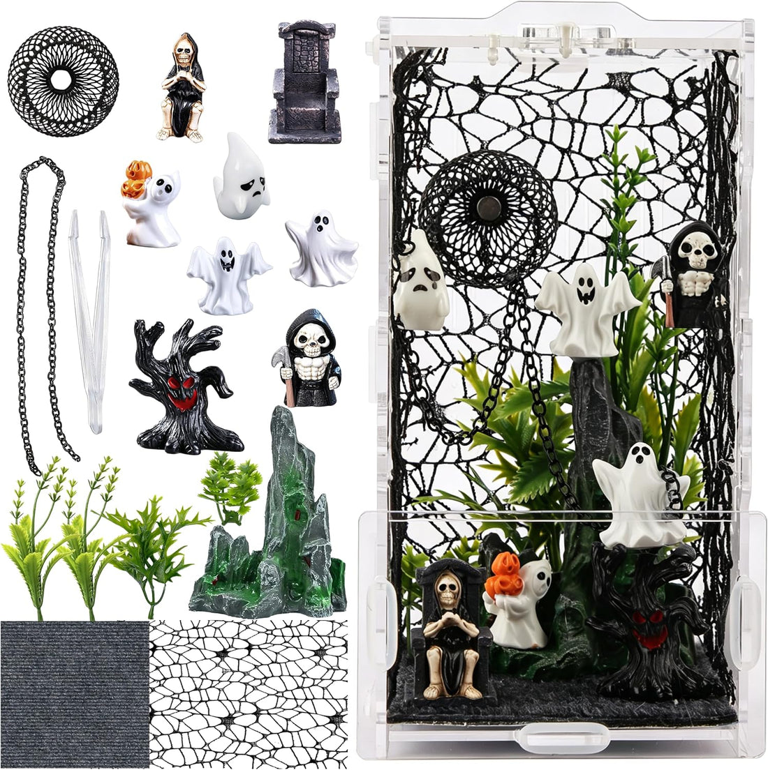 Jumping Spider Enclosure Kit 22pcs Terrarium with Decor