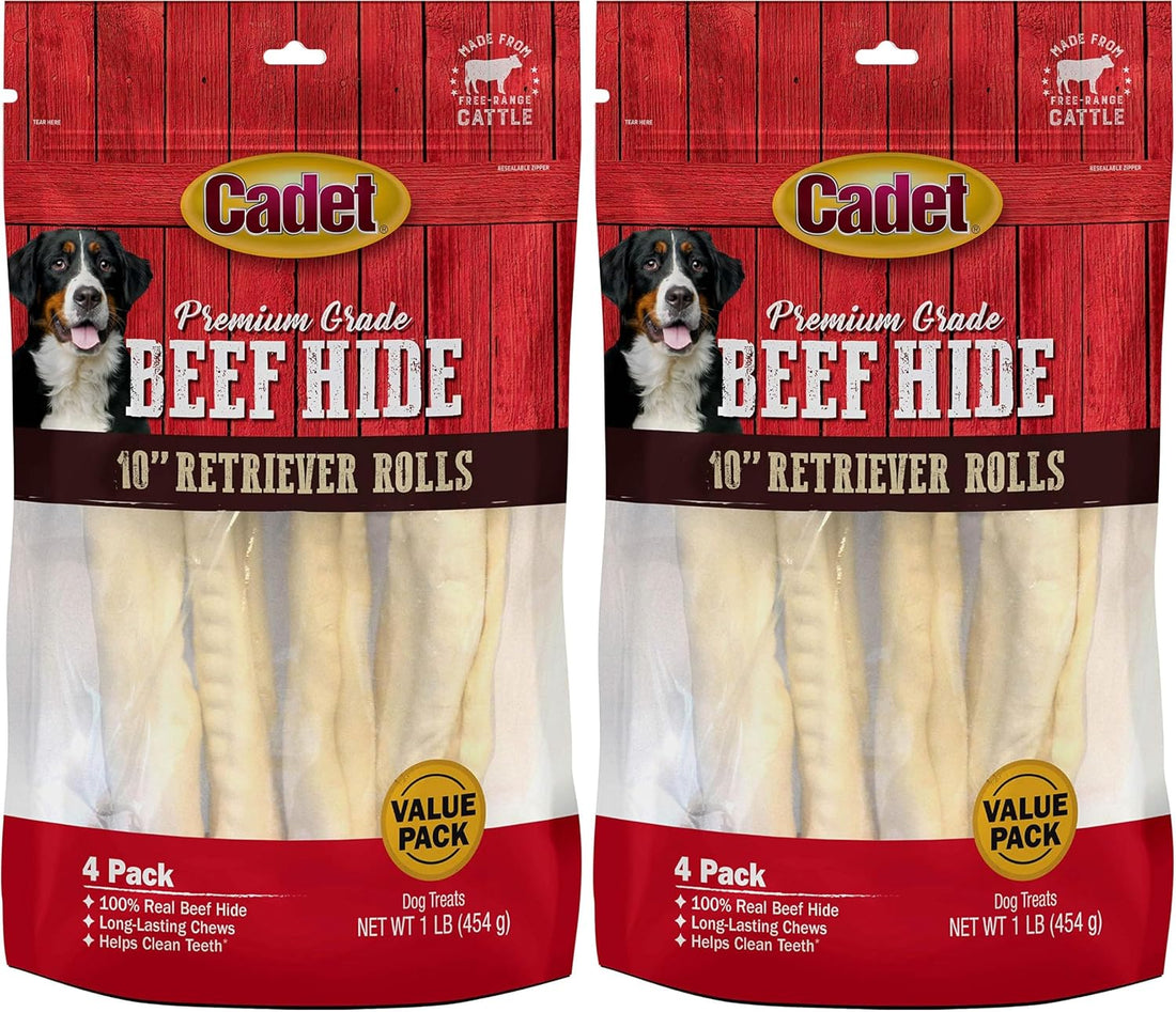 Cadet Premium Grade Beef Hide Knotted Bone Dog Chews, 13-14"