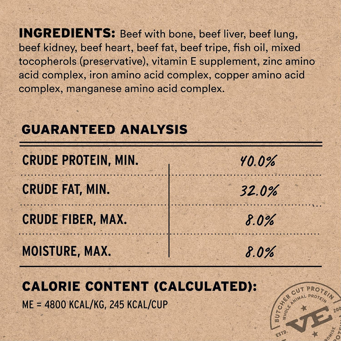 Vital Essentials Freeze Dried Dog Food, Raw Beef Crunchy Nibs