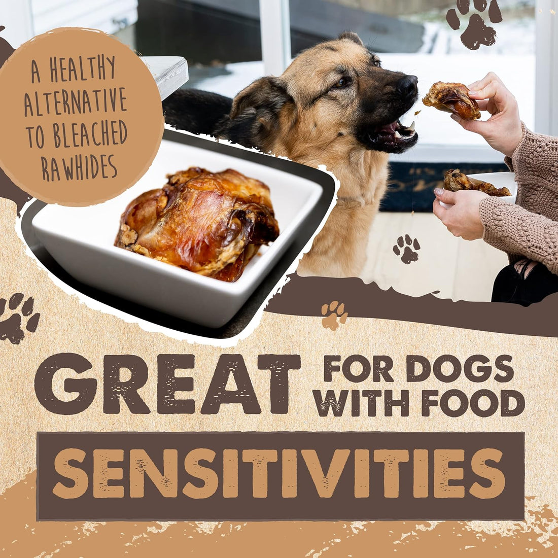 Mighty Paw Naturals Dog Bones - Cow Knee Caps & Knuckle Bones for Dogs