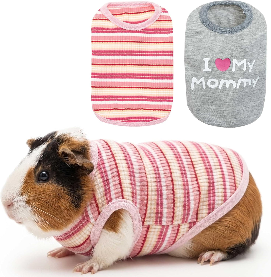 Guinea Pig Clothes (2-Pack), Soft Small Animal Vest T-Shirt
