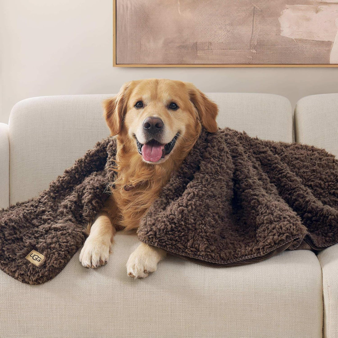 UGG Shira Pet Throw, Reversible, 50" x 40", White (Snow)