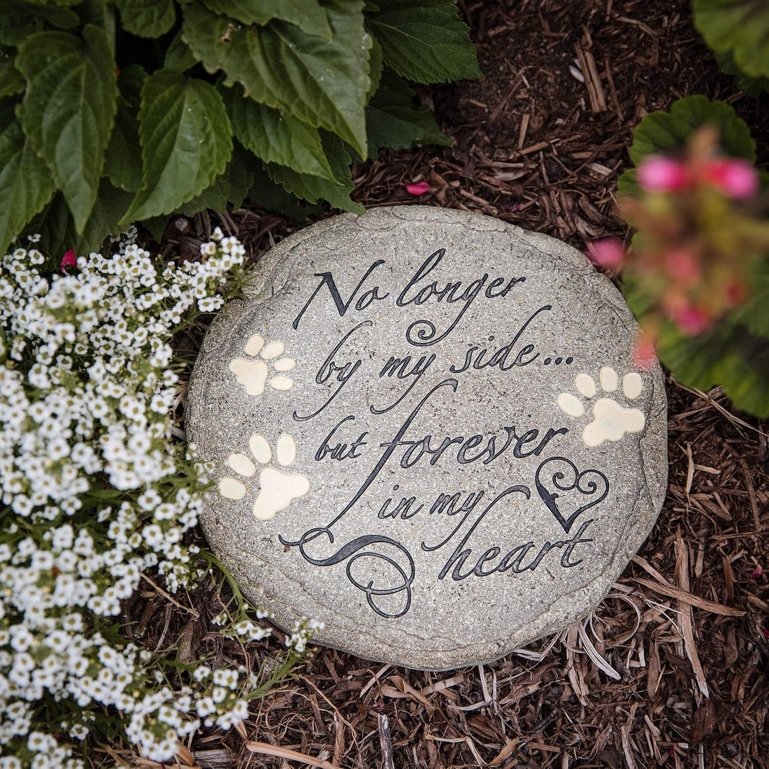 Cat or Dog Grave Marker or Garden Memorial Stone. No Longer By My