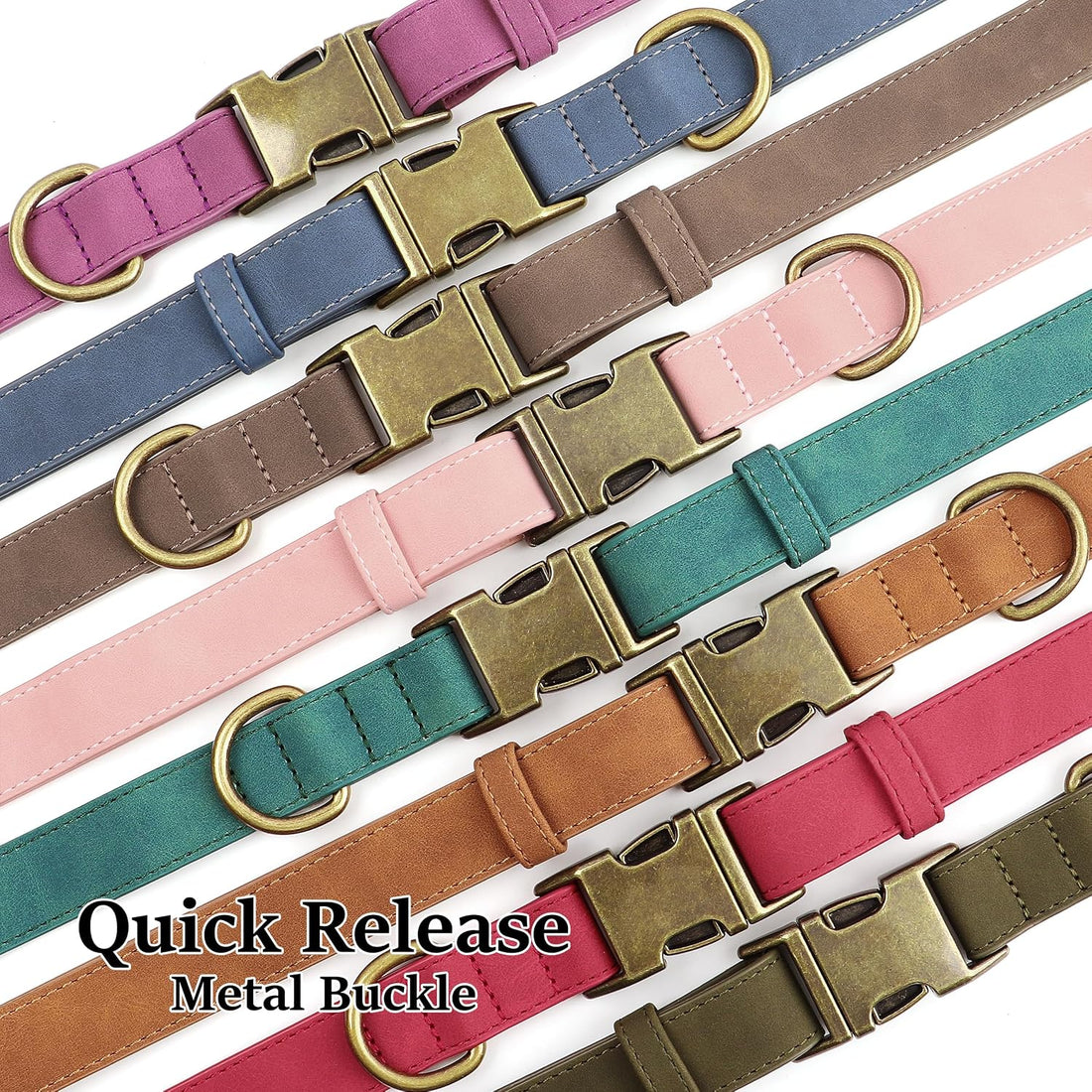 Didog Soft PU Leather Dog Collar for Large Dogs
