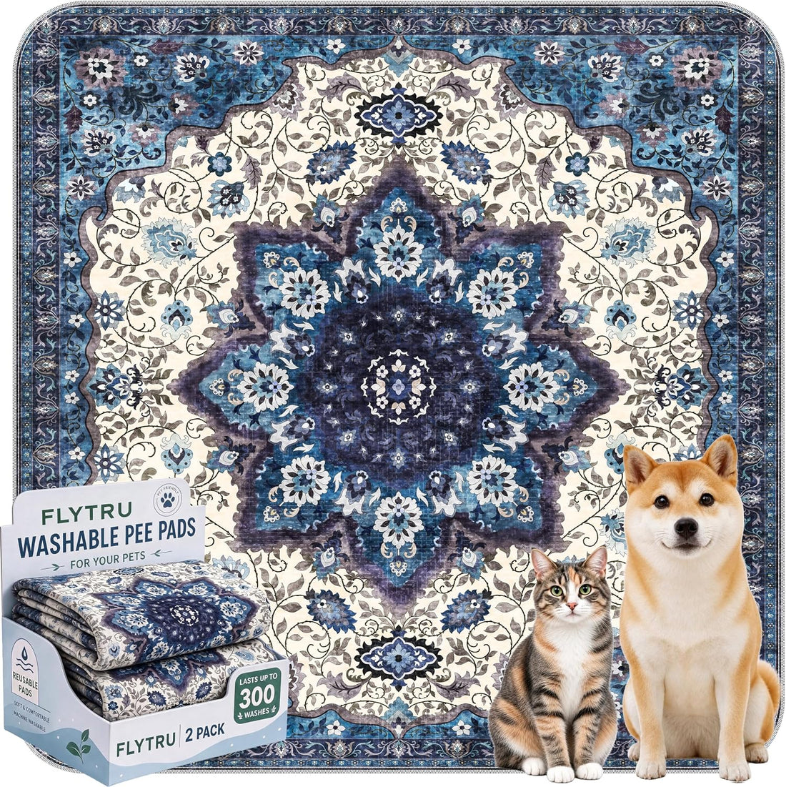 Washable Pee Pads for Dogs, 18x24 in, 2 Pack