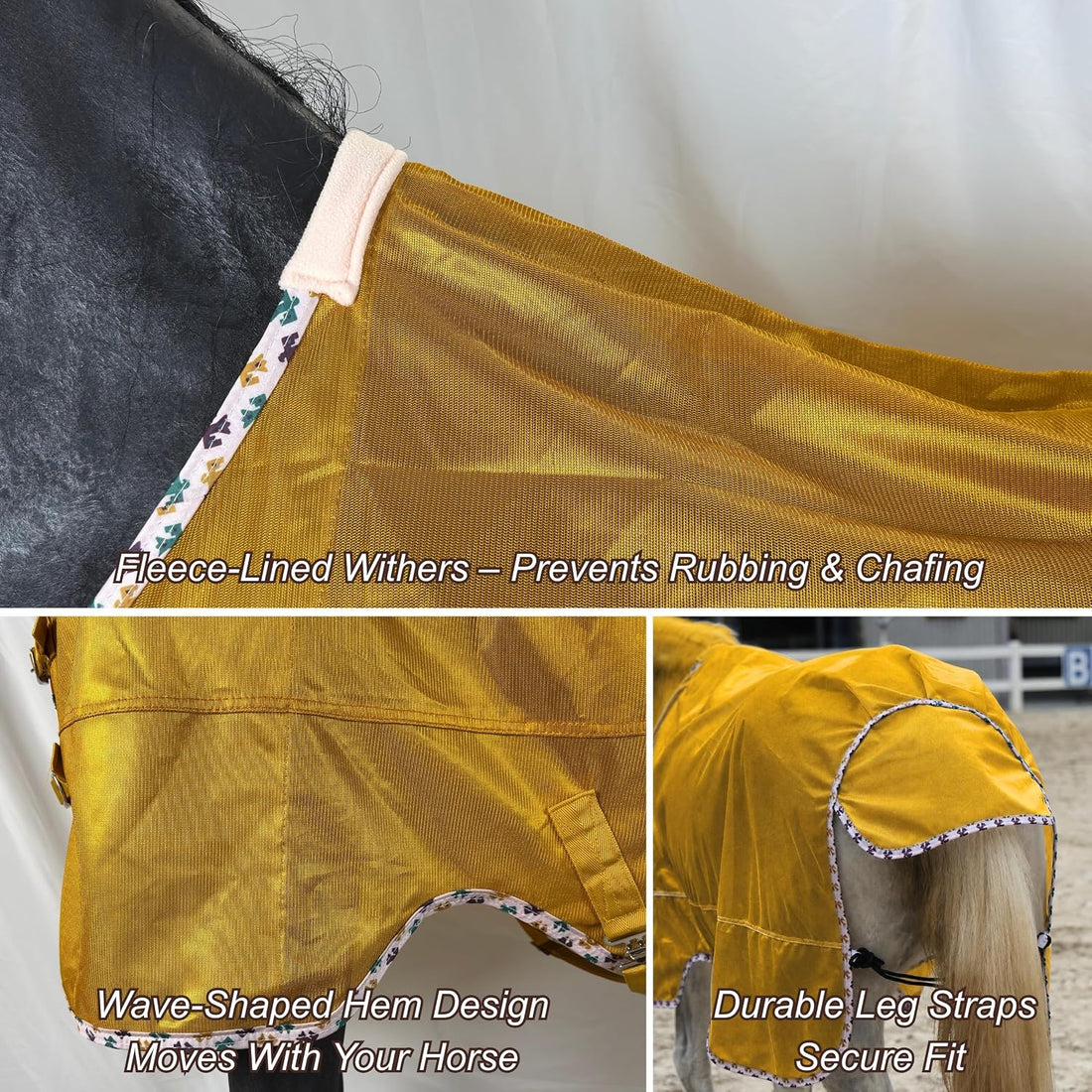 BARN & STABLE Breathable and UV Protective Tear-Resistant Mesh Horse